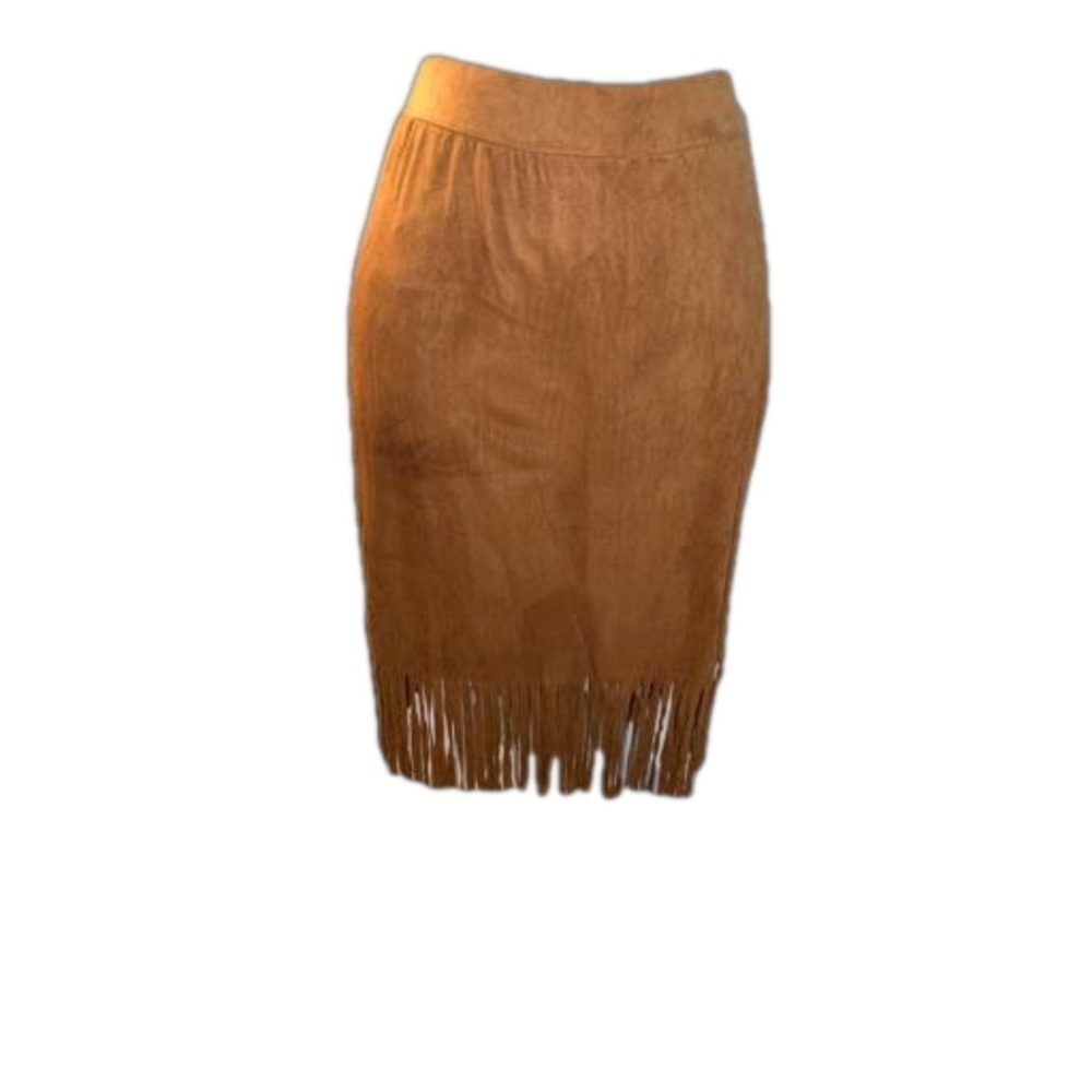 French Laundry EUC Size L Below Knee + More Fringed Boho Bottom Skirt Native Am.